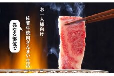 【計8回】お一人様向け 佐賀牛の異なる部位で焼肉を楽しむ！1か月に1回届く定期便 [FAZ044]