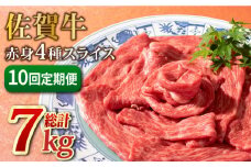 【10回定期便】和牛最高級ブランド佐賀牛 赤身4種スライス食べ比べ 吉野ヶ里町/ミートフーズ華松 ブランド 高級 和牛 BBQ やわらか 冷凍 料理 しゃぶしゃぶ 鍋 精肉 牛肉 希少 赤身 [FAY082]