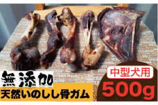 ＜中型犬用＞無添加・天然いのしし骨ガム500g（肩甲骨もしくは橈骨） 吉野ヶ里町/まちづくり会株式会社 [FBK045]