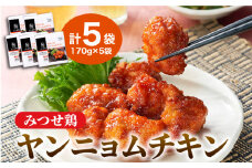 【スピード発送】＜宅呑みに是非！＞みつせ鶏ヤンニョムチキン170g×5袋 | 鶏肉 とりにく とり肉 | 吉野ヶ里町/ヨコオフーズ[FAE123]