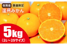 佐賀県産温州みかん 5kg　2S～2Lサイズ　 [FBT045]