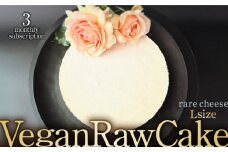 【3回定期便】植物性100％ Vegan Raw Cake Cheese（レアチーズ／Lサイズ）☆お砂糖☆小麦粉☆乳製品不使用のスイーツ ヴィーガンローケーキ 吉野ヶ里町/Dondonyokunaru [FCF038]