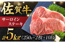 【不揃い訳あり】佐賀牛 サーロインステーキ 5kg （ 250g 2枚入り×10パック） 吉野ヶ里町 [FDB012]