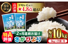 〈受付一時停止中〉【数量限定】【2回定期便】【令和5年産】さがびより 計20kg（5kg×2袋×2回） 吉野ヶ里町/増田米穀  [FBM032]
