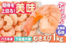 【全6回定期便】背ワタなし！ぷりぷりむきえび 計6kg（500g×2袋×6回）えび エビ 海老 海鮮 エビチリ 吉野ヶ里町/EBI研究所 [FDE003]