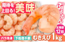 【全12回定期便】背ワタなし！ぷりぷりむきえび 計12kg（500g×2袋×12回）えび エビ 海老 海鮮 エビチリ 吉野ヶ里町/EBI研究所 [FDE004]