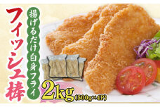 揚げるだけ白身フライ！フィッシュ棒 2kg（500g×4P） 魚 白身フライ ふらい おかず 簡単 吉野ヶ里町/EBI研究所 [FDE018]