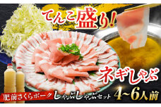白髪ネギてんこ盛り！肥前さくらポーク 豚しゃぶセット（ロース・バラ） 計1kg 4-6人前  吉野ヶ里町/やきとり紋次郎 [FCJ088]