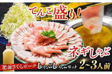 白髪ネギてんこ盛り！肥前さくらポーク 豚しゃぶセット（ロース・バラ） 計500g 2-3人前  吉野ヶ里町/やきとり紋次郎 [FCJ099]