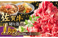 【2025年11月発送】艶さし！ 佐賀牛 切り落とし 肩orバラ 計 1kg （ 500g ×2）  吉野ヶ里町 [FDB007]