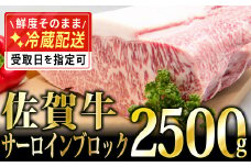 2.5kg「佐賀牛」サーロインブロック【チルドでお届け!】H-305