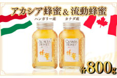 ハンガリー産｢アカシア蜂蜜｣ 800g･カナダ産｢流動蜂蜜｣ 800g D-546