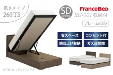 フランスベッド BG-001（跳ね上げ収納タイプ 260mm）セミダブル【ベッドフレームのみ】R-294