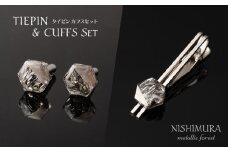 【金属部品をアップサイクル】Upcycle 切粉 ネクタイピン & カフスセット B-940