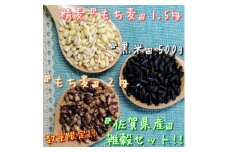 CIB96　佐賀県産もち麦２kg・精麦もち麦1.5kg・黒米500g
