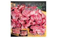 DX038_佐賀牛×厳選黒毛和牛　切り落とし食べ比べ　600ｇ×2