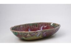 ED015　【藁灰釉カリールー皿】大皿 カレー パスタ 長皿 食器 陶芸品 焼物 陶器 工芸品 限定 佐賀 おしゃれ みやき町
