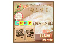 CIC95_『新米予約初回2025年10月発送』【６回定期便】『夢しずく』白米10ｋｇ（５kg×２袋） 【五つ星お米マイスター厳選！】