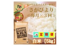 CIC59_【３回定期便】さがびより白米５kg 【五つ星お米マイスター厳選！】