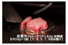 DP035　幻の部位！佐賀牛定期便①(1,3,5,7,9月お届け)佐賀牛シャトーブリアンステーキ２００ｇ(１枚で200ｇ)佐賀牛ヒレステーキ４００ｇ(２枚で400ｇ)総量約３㎏