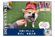 FB175_中型犬向け☆天然いのししの骨ガム4本（300～400g）