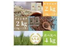 CIB94　佐賀県産『もち麦』食べ比べ！キラリモチ２㎏、ダイシモチ２㎏