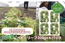 FV002_大容量ベビーリーフ200ｇ×４セット 有機JAS認証取得 野菜　産地直送　旬野菜　新鮮野菜　国産　冷蔵発送