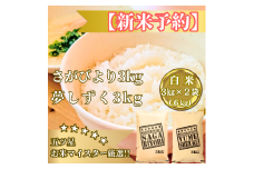CIB89_令和７年産【（新米）11月以降発送】＜白米＞『さがびより３kg・夢しずく３kg』計６ｋｇ食べ比べ【五つ星お米マイスター厳選！】