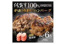 GG004_がばいうまか佐賀牛100%ハンバーグ(150g×6個　計900g)