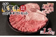 山の幸ギフトセット（佐賀牛のステーキ肉とすき焼き用肉）計1.2kg