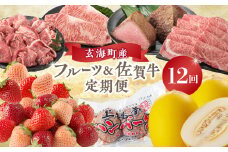 玄海町産フルーツ＆佐賀牛定期便【12回】