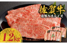 【8月配送】佐賀牛霜降りスライス 1.2kg（肩ロース）すき焼き・しゃぶしゃぶ用 ／ 牛肉 すき焼き 佐賀牛 赤身スライス しゃぶしゃぶ 肉 牛 霜降り 黒毛和牛 牛肉 すきやき スライス 肩ロース肉 佐賀県 玄海町 
