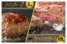 佐賀牛サーロインステーキ400g＆佐賀牛仕込みハンバーグ4個
