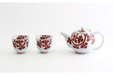 源右衛門窯 赤絵唐草文 茶器 食器 お茶セット 急須 ポット 湯呑 ティーセット 有田焼 和食器 食器 うつわ 器 手描き からくさ 赤 モダン おしゃれ カップ コップ 85000円 A85-20