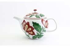 源右衛門窯 赤絵更紗唐花文 後手急須 食器 お茶ポット 急須 有田焼 A95-51