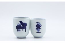 音楽好きなお二人に♪ ハーモニー湯呑ペアセット しん窯・青花 A20-154