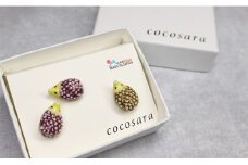 cocosara 有田焼 ～幸せを運ぶハリネズミ～ タックピン＆ピアス A10-105