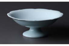 佳秀窯 西山正作 ろくろ手造り 青磁輪花コンポート皿 A260-5