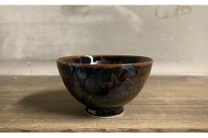 井上祐希作 天目銀滴飯碗（小）井上萬二窯 A25-140