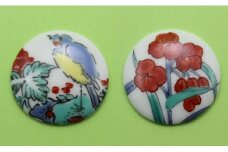 二宮閑山 有田焼ゴルフマーカー つゆ草・花鳥 2個セット A12-14