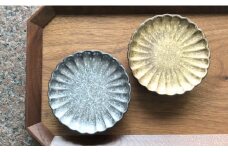 煌めく有田焼 高級感のある豆皿/金銀ペア 深海三龍堂 食器 おしゃれ ゴールド シルバー シンプル きらきら 陶悦 A10-128