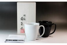 藤井錦彩作 白磁天目マグカップペアセット 有田焼 A15-97
