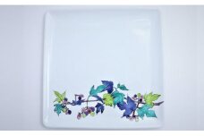 有田焼 角平皿22cm 野葡萄文【赤絵白磁硯処 雪月花】食器 うつわ 器 磁器 陶磁器 皿 飾り皿 プレート メインプレート 角平皿 角皿 植物 葡萄 ぶどう ブドウ 手描き A85-30