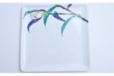 有田焼 角平皿22cm 侘助文【赤絵白磁硯処 雪月花】食器 うつわ 器 磁器 陶磁器 皿 飾り皿 プレート メインプレート 角平皿 角皿 植物 侘助 わびすけ 椿 つばき 手描き A80-51