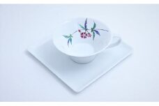 有田焼 ティーカップ＆ソーサ 山桜文【赤絵白磁硯処 雪月花】食器 うつわ 器 磁器 陶磁器 コップ カップ ティーカップ カップ&ソーサー 花 山桜 さくら 手描き A45-324
