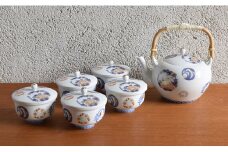 深川製磁 【有田焼】染錦花丸紋　土瓶茶器揃 A500-25