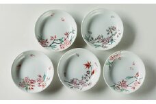 仁窯 柄違い桜文丸小皿（5枚）有田焼 A120-12
