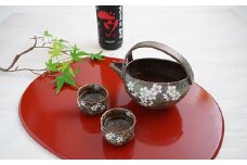 伝作窯 窯変 桜 酒器セット 有田焼 A100-76
