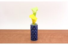 源右衛門窯 染付梅地紋 花瓶 器 食器 花入 ペン立て 箸立 有田焼 A40-300