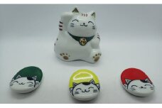 招き猫and箸置き３個セット やきもの工房こすず A10-171